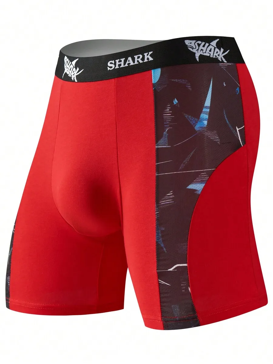 Red Spliced Mesh Boxer Shorts  - Mesh Sport Boxer avaliação e preço