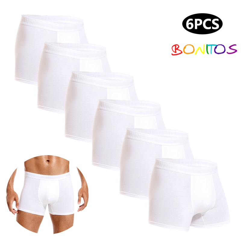 6pcs White Men Panties Cotton  - Multi Pack Underwear avaliação e preço
