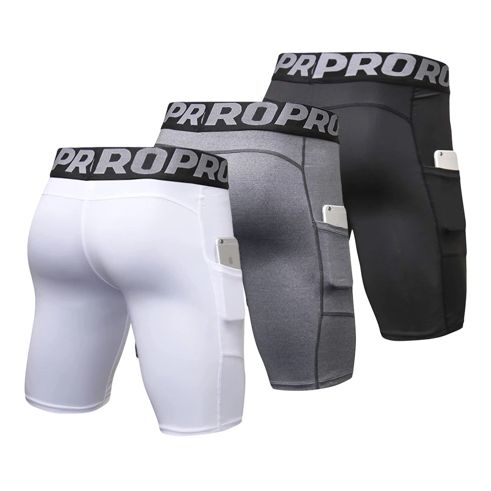 Mens Gym Shorts with Pockets W - Compression Shorts Athletes avaliação e preço