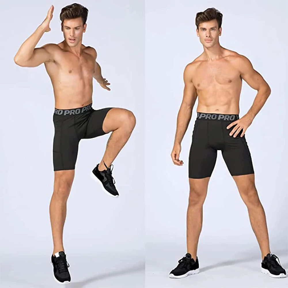 Mens Gym Shorts with Pockets W - Compression Shorts Athletes avaliação e preço