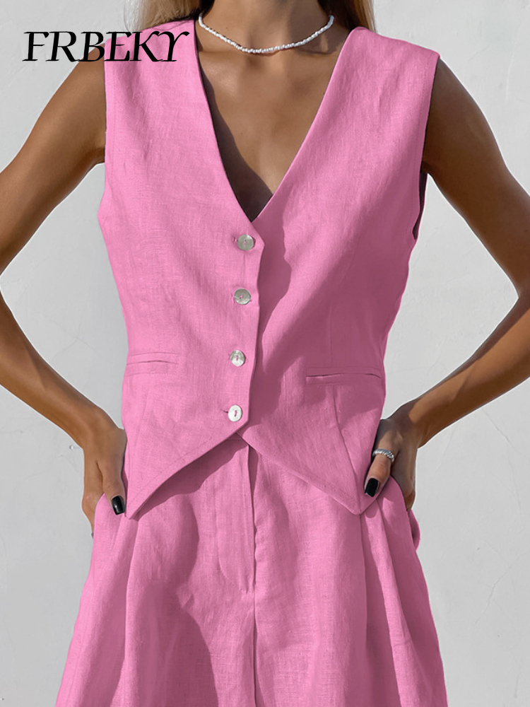 New Cotton Linen Vest Short Se - Sleeveless Undershirt avaliação e preço