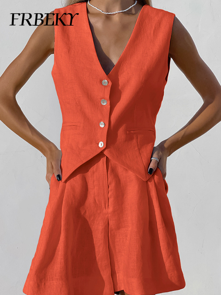 New Cotton Linen Vest Short Se - Sleeveless Undershirt avaliação e preço