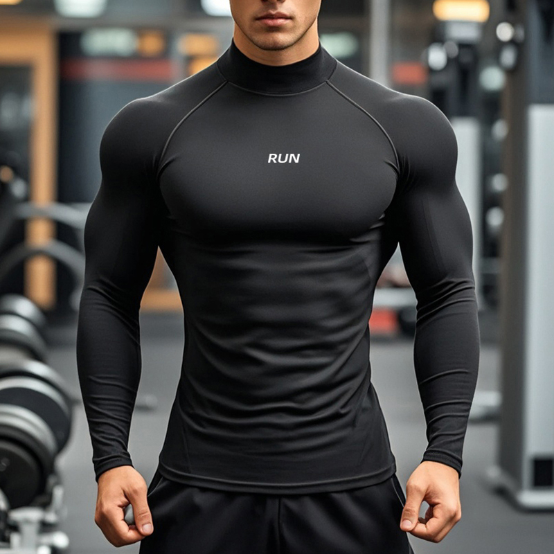 Men's Running Turtleneck Quick - T Shirt Tight Fit avaliação e preço