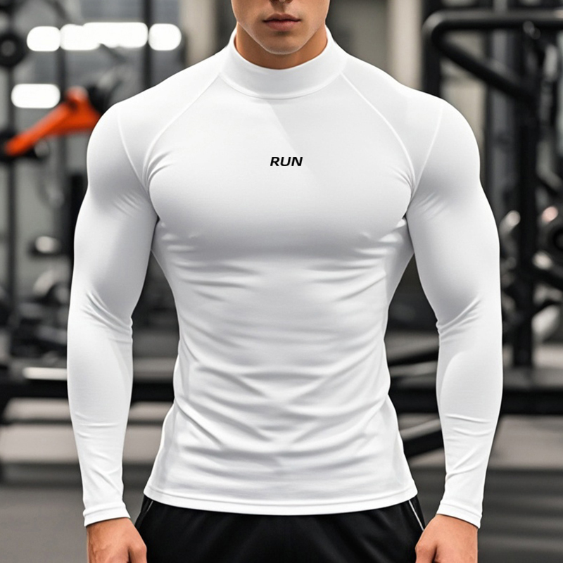 Men's Running Turtleneck Quick - T Shirt Tight Fit avaliação e preço