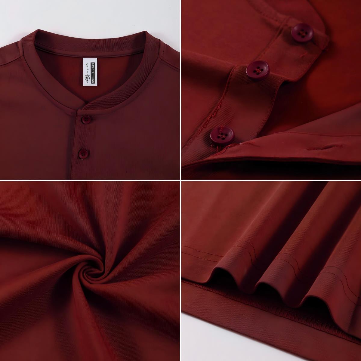 2026 NEW Solid Cotton Henley S - Undershirt Crew Neck avaliação e preço