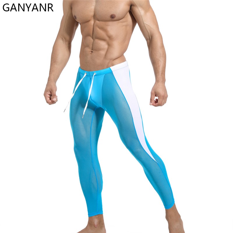 GANYANR Running Tights Men Com - Compression Long Pant avaliação e preço