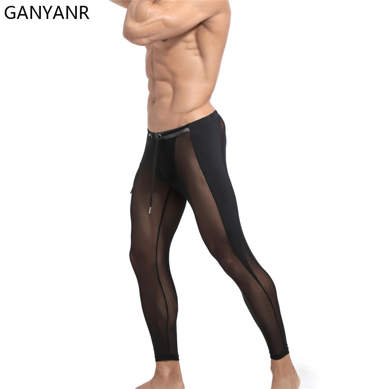 GANYANR Running Tights Men Com - Compression Long Pant avaliação e preço