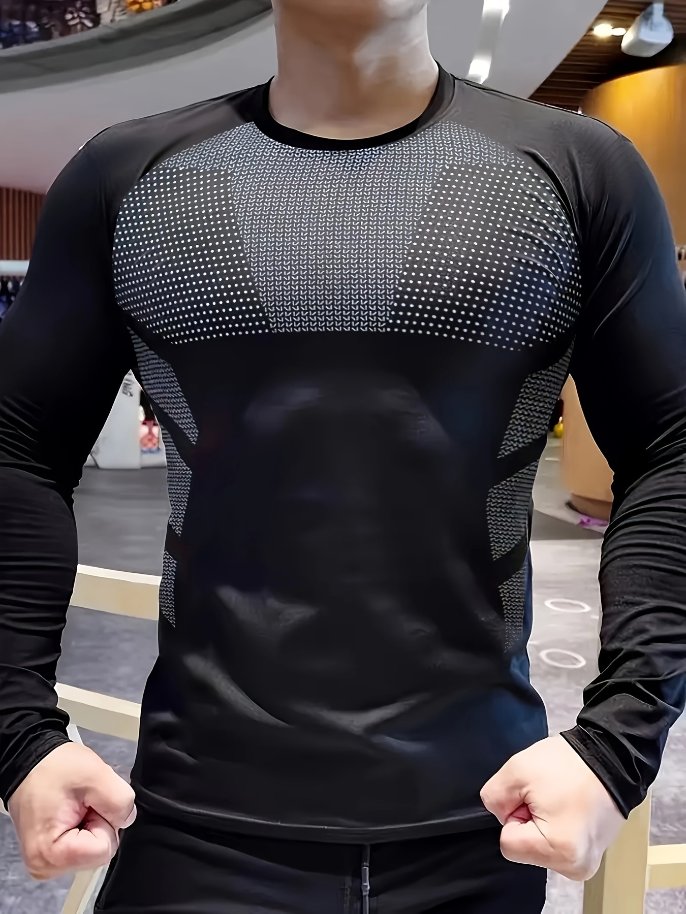 Men's autumn and winter thick  - T Shirt Tight Fit avaliação e preço