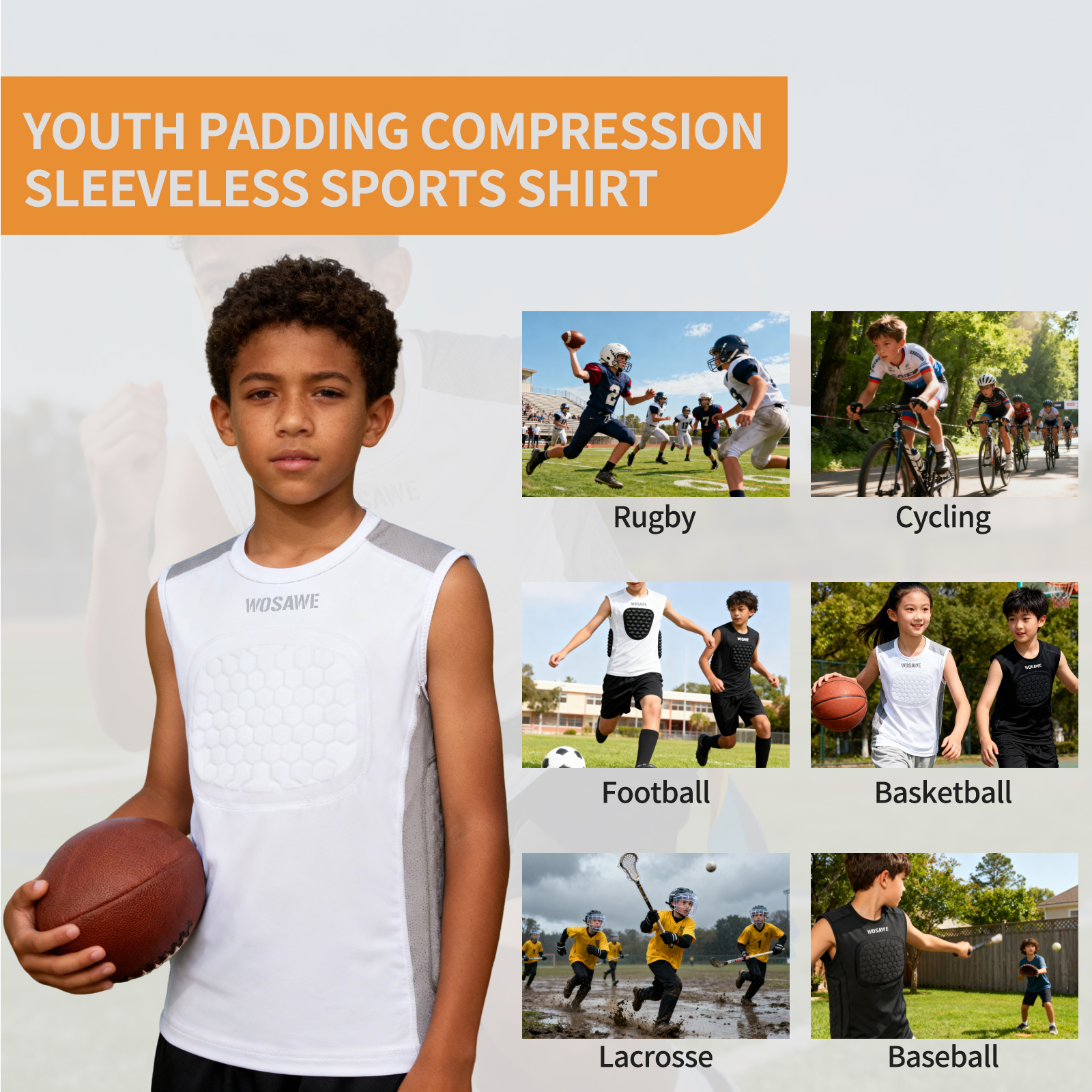 WOSAWE Boys Youth Baseball Che - Sleeveless Undershirt avaliação e preço