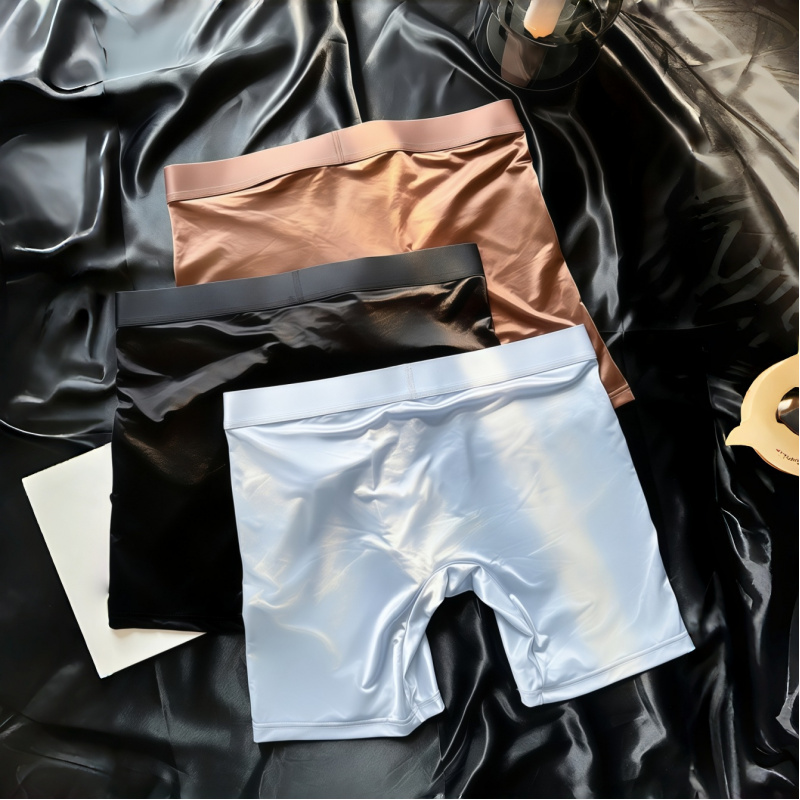 Men's Shiny Glossy Ice Silk Lo - Long Leg Trunk Men avaliação e preço