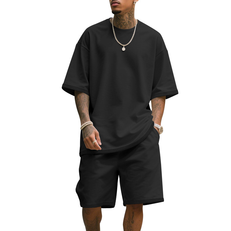 Men's Casual Two Piece Set Sum - T Shirt Tight Fit avaliação e preço