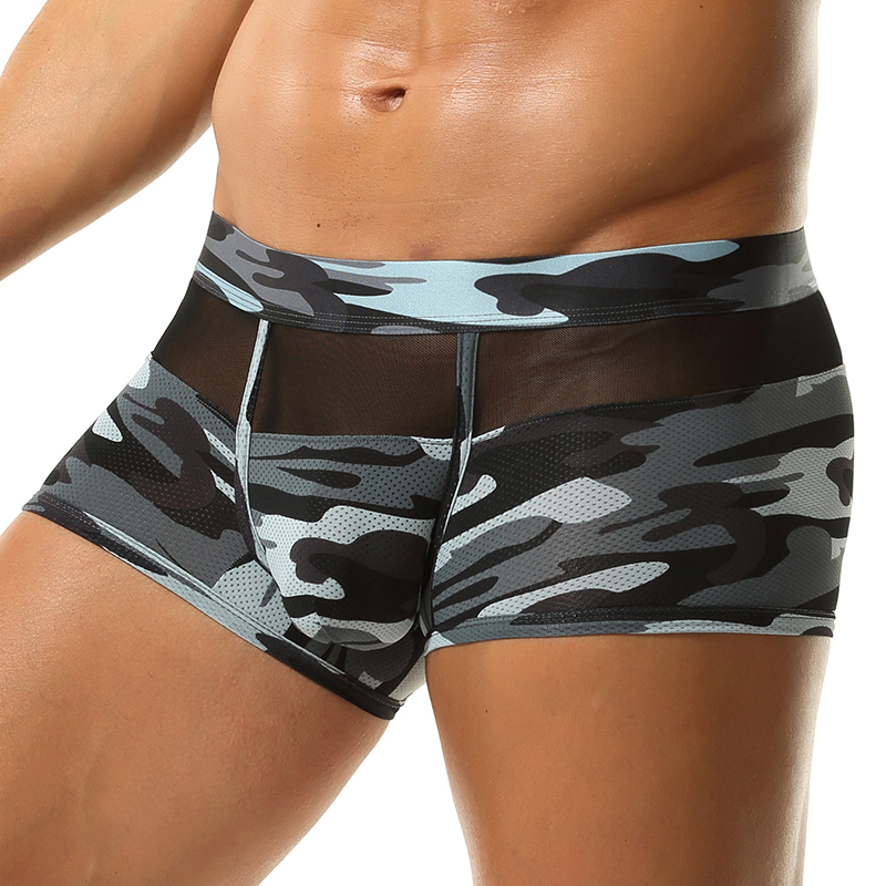 Camouflage Boxer Shorts Men Po - Mesh Sport Boxer avaliação e preço