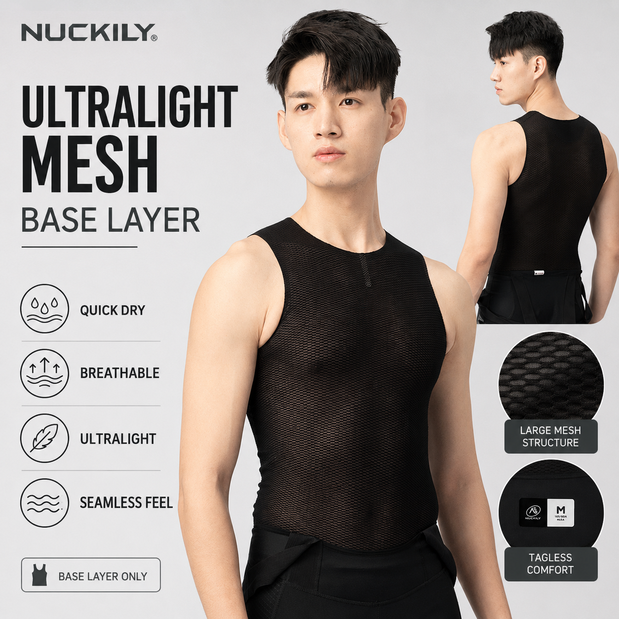 NUCKILY Men Cycling Base Layer - Sleeveless Undershirt avaliação e preço
