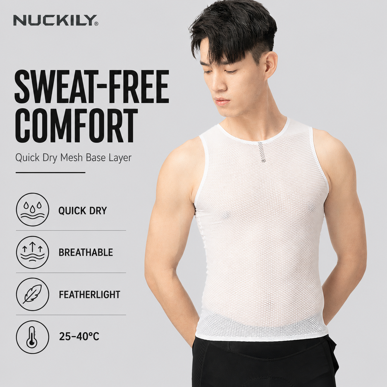 NUCKILY Men Cycling Base Layer - Sleeveless Undershirt avaliação e preço