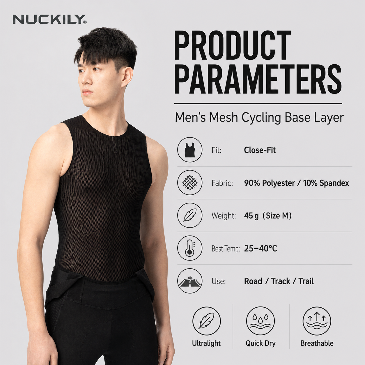 NUCKILY Men Cycling Base Layer - Sleeveless Undershirt avaliação e preço