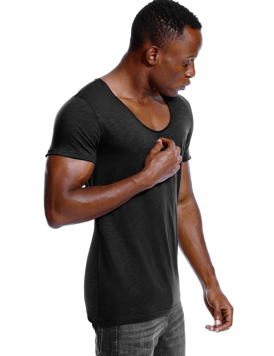 Scoop Neck T Shirt for Men Low - Undershirt Crew Neck avaliação e preço