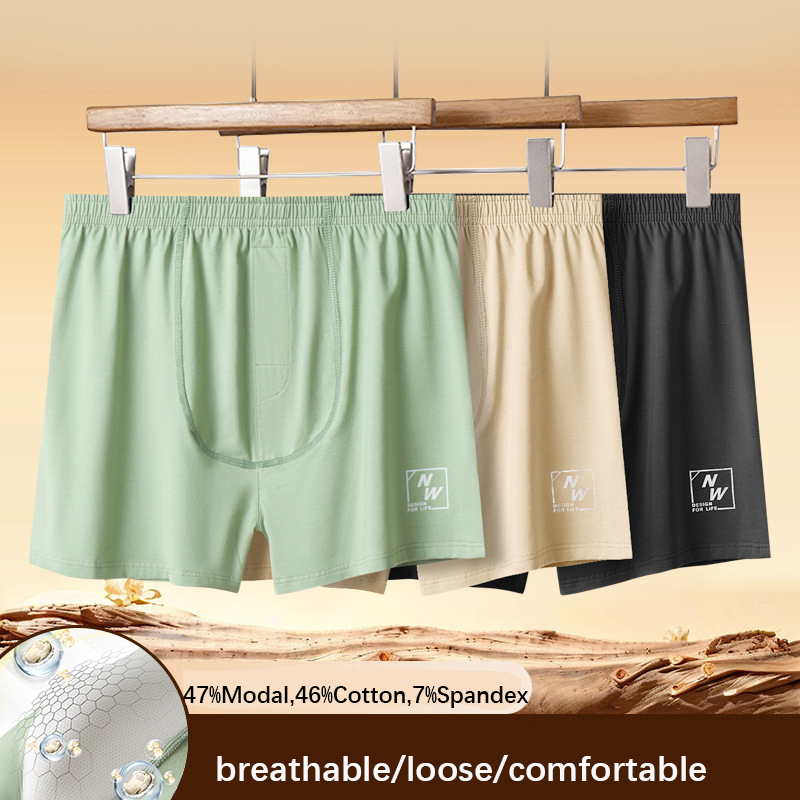 Solid Color Men Underwear Boxe - Boxer Shorts Modal avaliação e preço