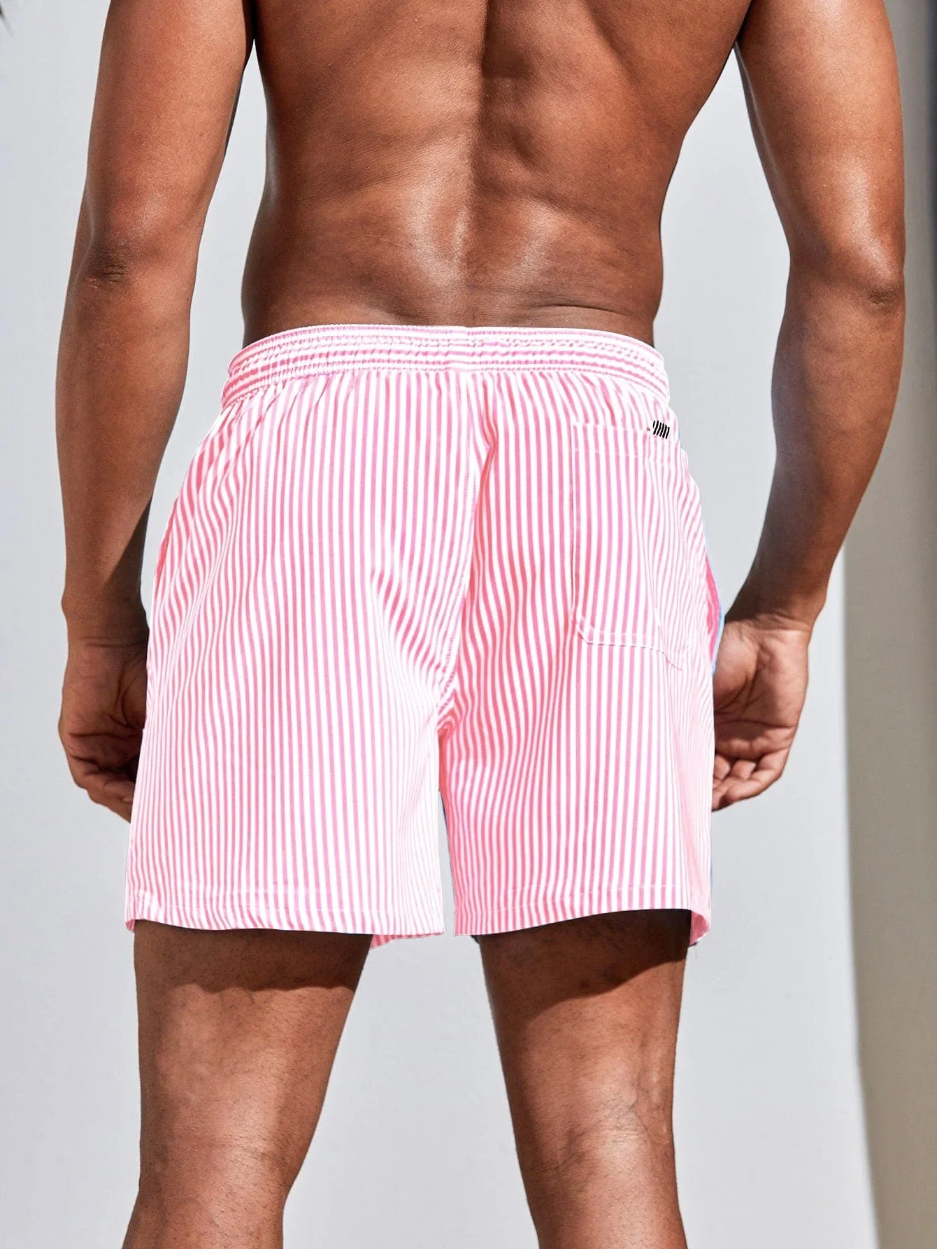 Men Vertical Striped Drawstrin - Bamboo Fiber Trunk avaliação e preço