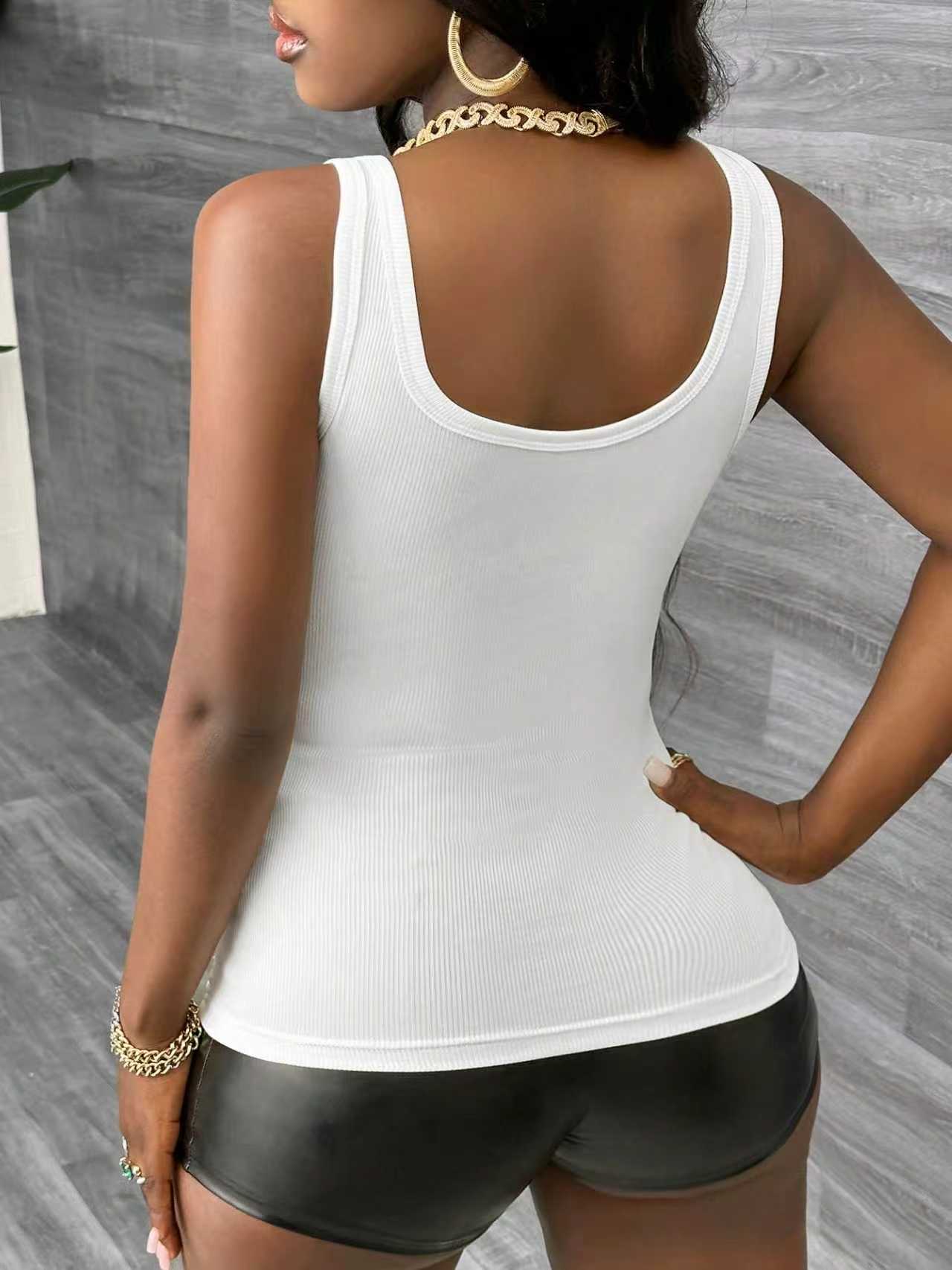 Plus Size 3 Piece V Neck Ribbe - Tank Top Ribbed avaliação e preço