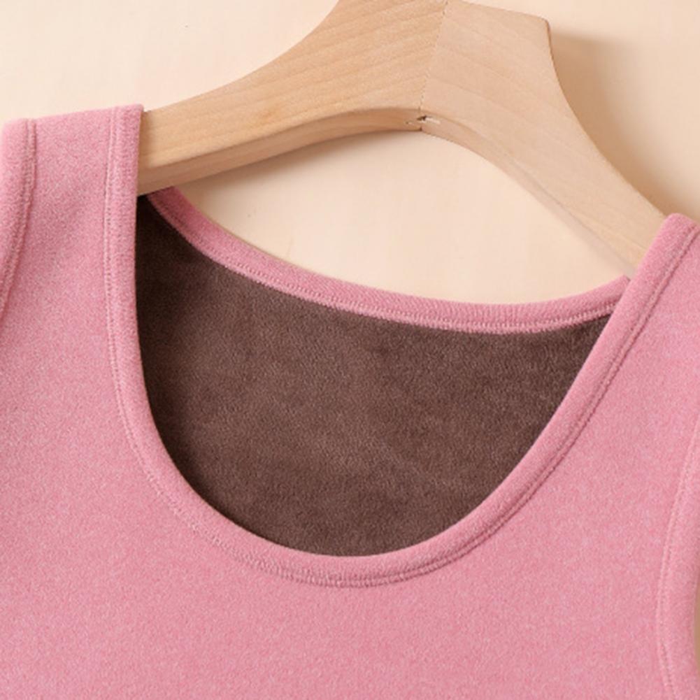 Fleece Lined Women Thermal Tan - Undershirt Crew Neck avaliação e preço
