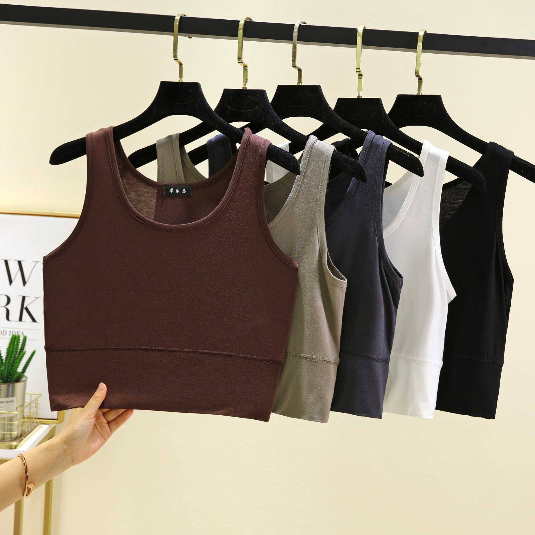 Modal O Neck cropped top Elast - Sleeveless Undershirt avaliação e preço