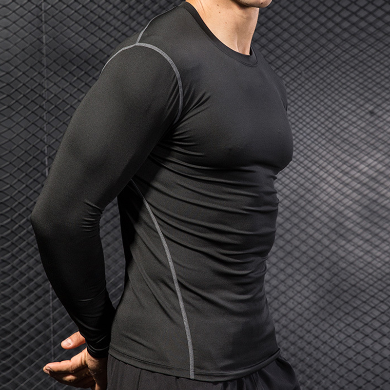 Men's Running Sports Long Slee - T Shirt Tight Fit avaliação e preço