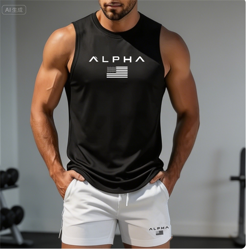 2026 Alpha Men's Printed Round - Sleeveless Undershirt avaliação e preço