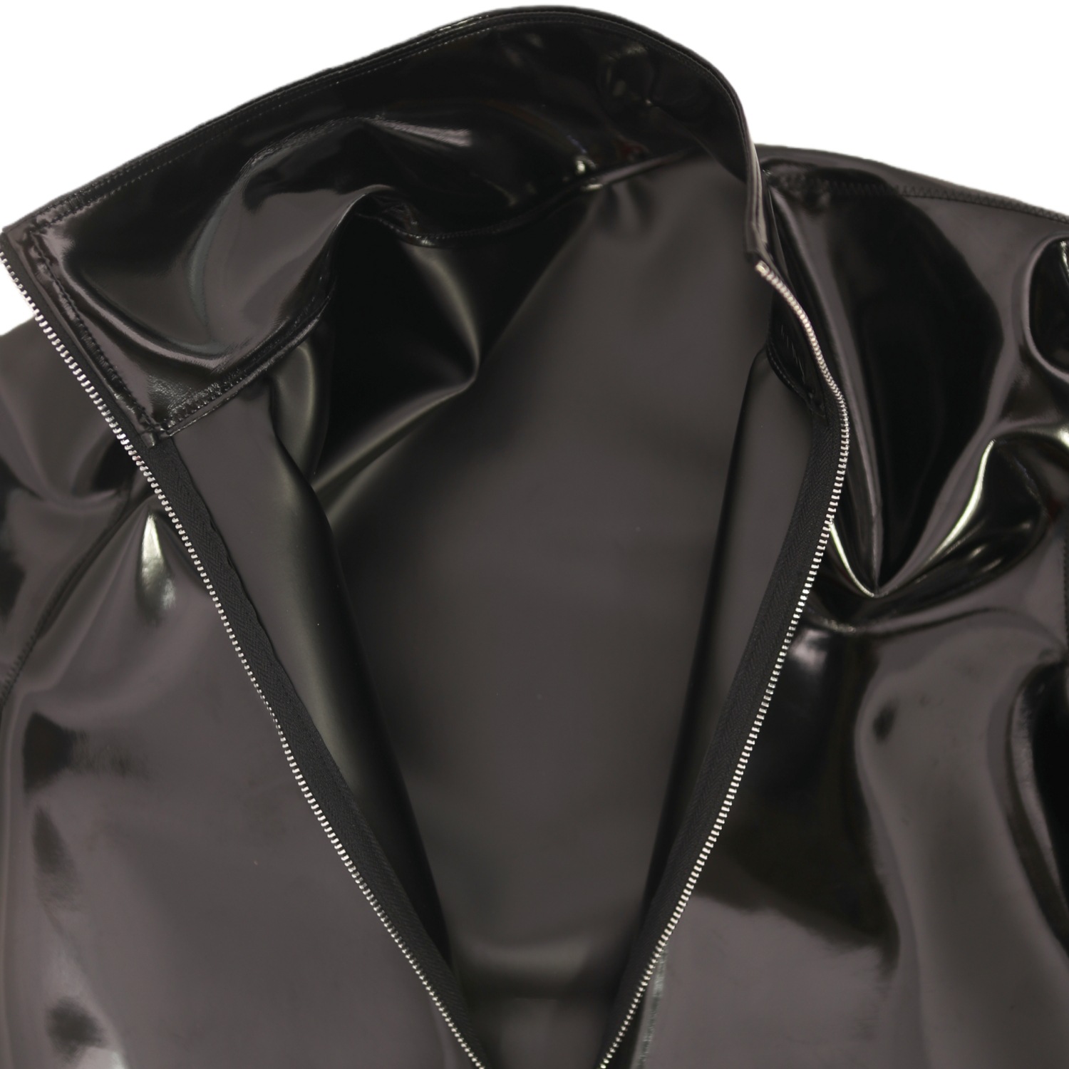 Sexy Men PVC Glossy Shiny Long - T Shirt Tight Fit avaliação e preço