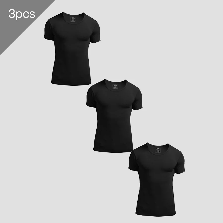3PCS Men's Summer Short Sleeve - Undershirt Crew Neck avaliação e preço