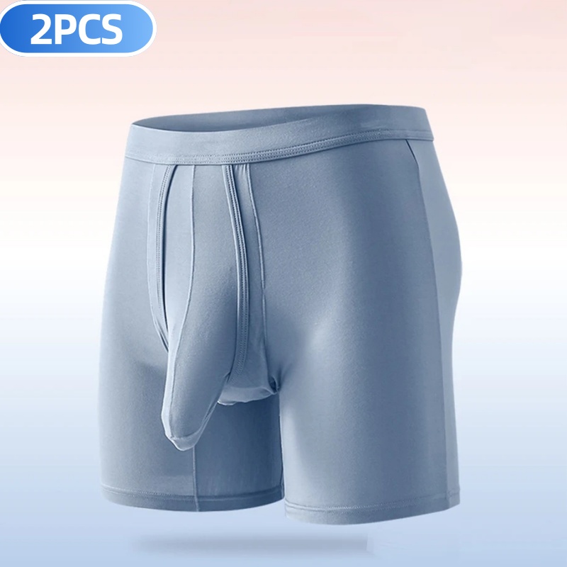 2PCS Mens Long Legs Underwear  - Long Leg Trunk Men avaliação e preço