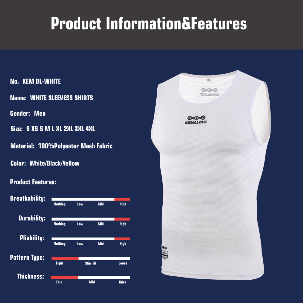 KEMALOCE Cycling Base Layer Sl - Sleeveless Undershirt avaliação e preço