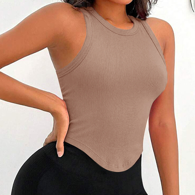 Womens Ribbed Racerback Curved - Tank Top Ribbed avaliação e preço