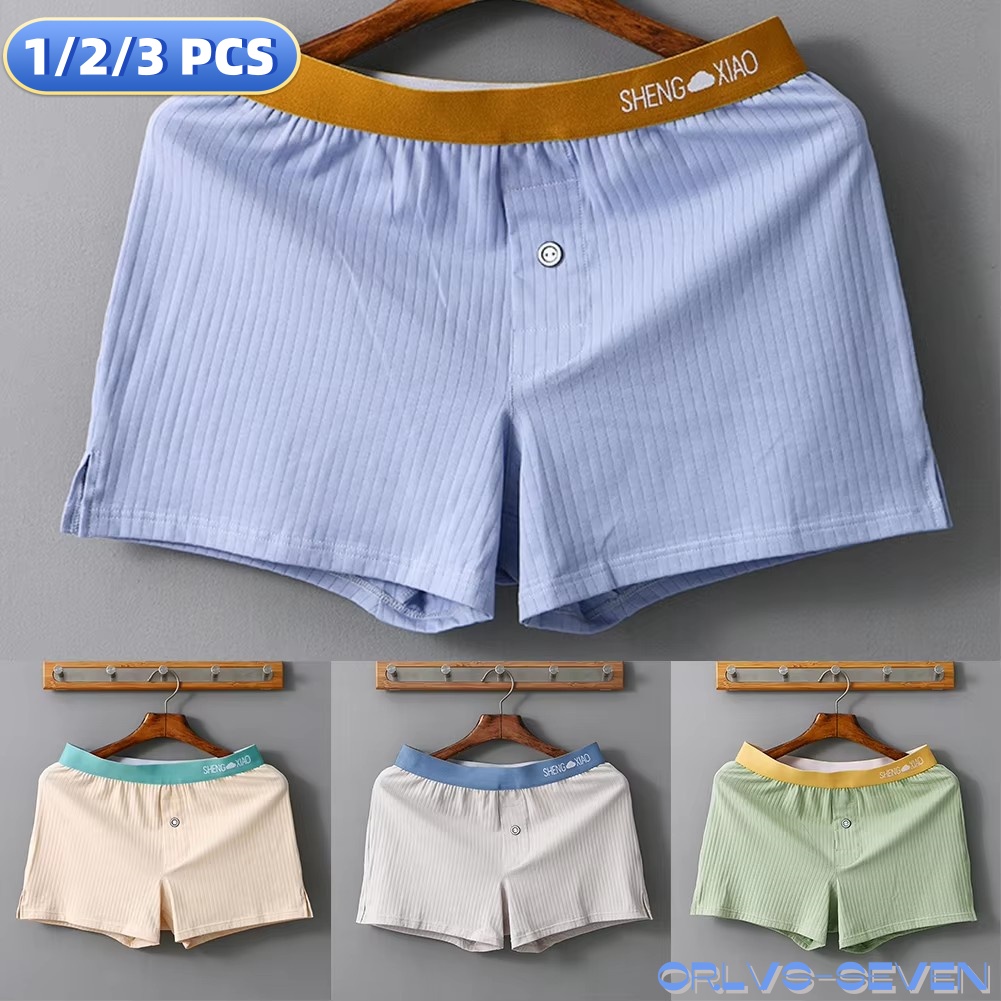 1/2/3 PCS Men's Panties Cotton - Boxer Brief Pack Cotton avaliação e preço