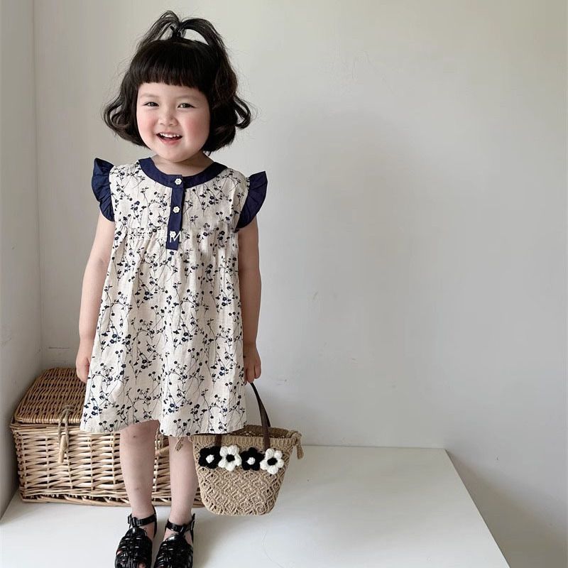 Girls summer floral dress 2024 - Undershirt Crew Neck avaliação e preço