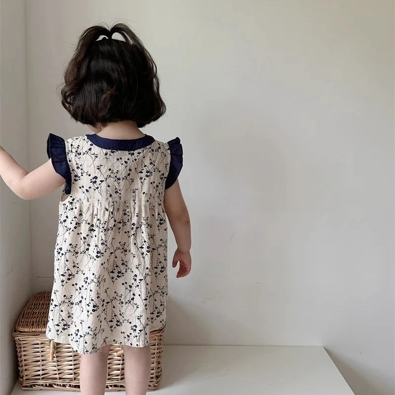 Girls summer floral dress 2024 - Undershirt Crew Neck avaliação e preço