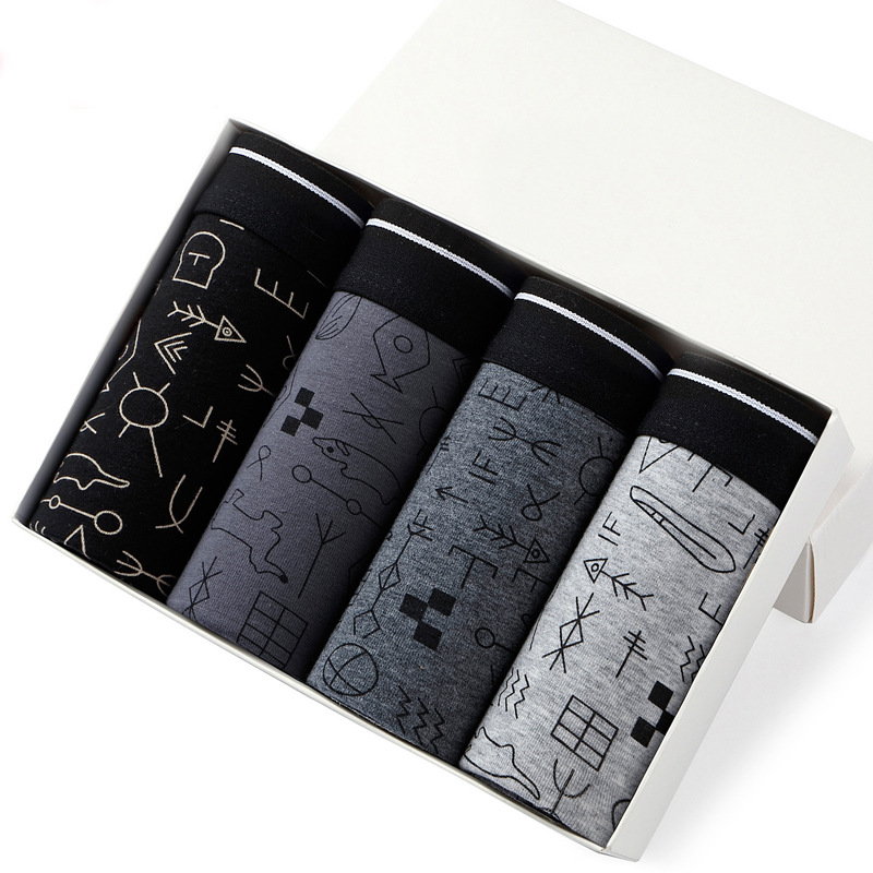 4pcs Men's Panties Sexy Shorts - Boxer Brief Pack Cotton avaliação e preço