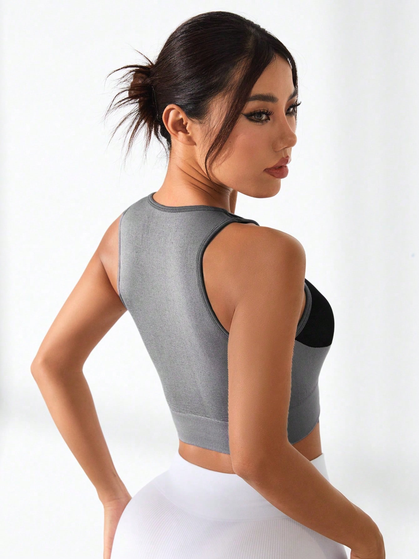 Women Color Block Cross Line R - Tank Top Ribbed avaliação e preço
