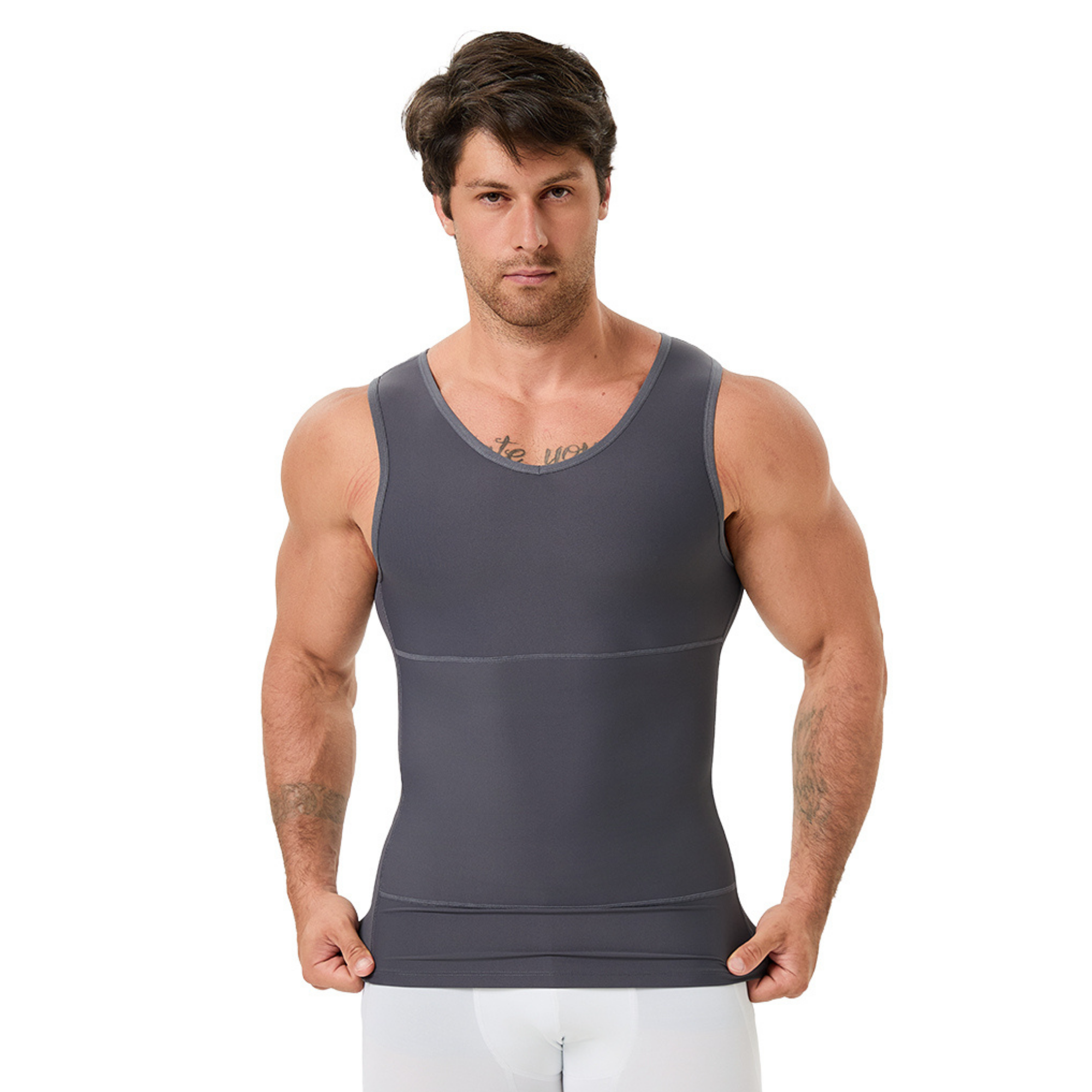 Men's V Neck Compression Shape - Undershirt Crew Neck avaliação e preço