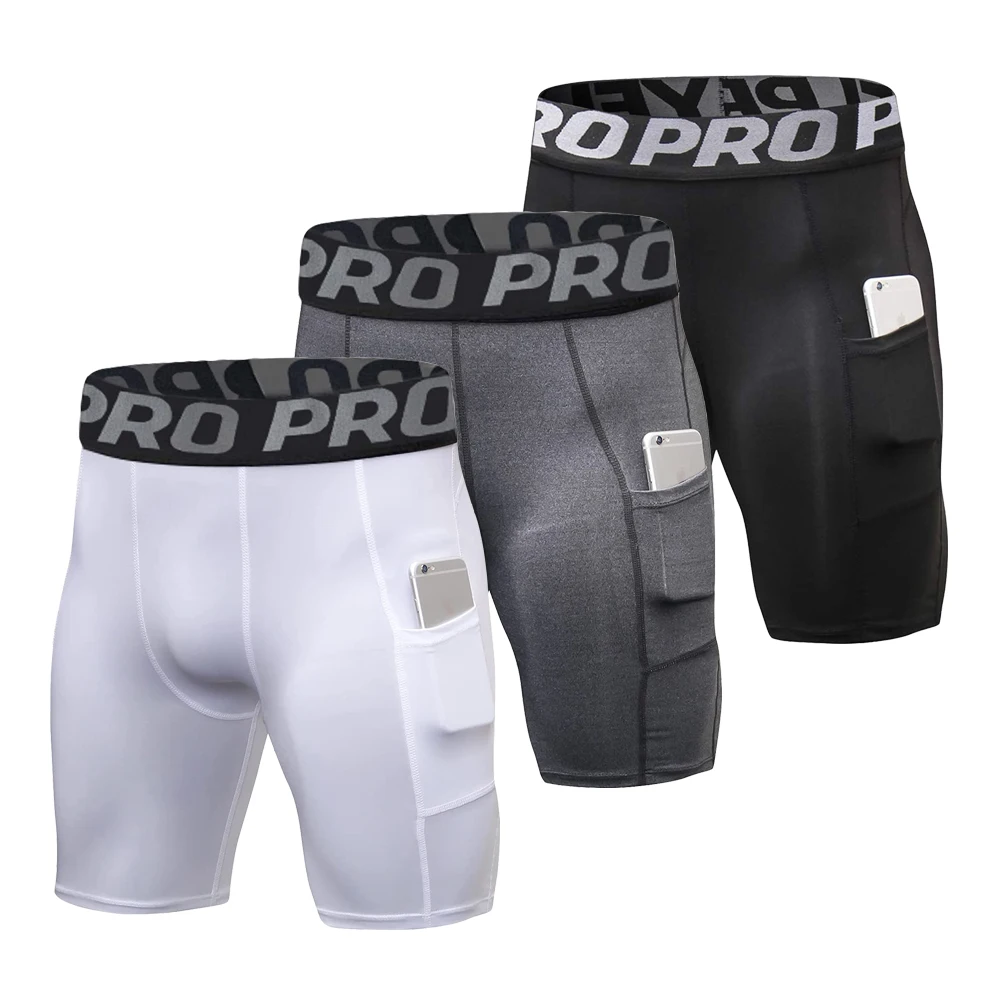 Mens Gym Shorts with Pockets W - Compression Shorts Athletes avaliação e preço
