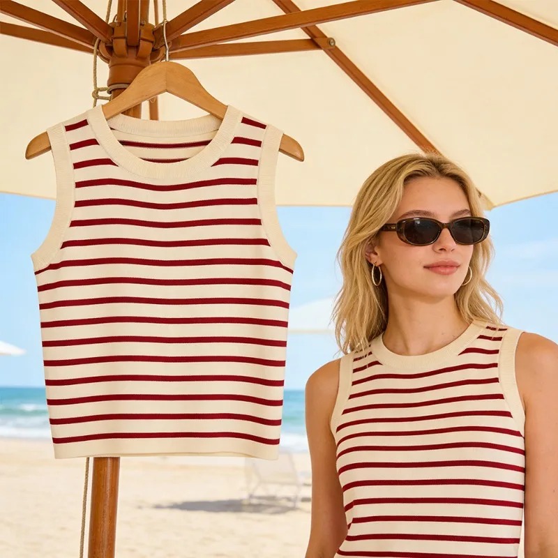 One Size Short Striped Ice Sil - Sleeveless Undershirt avaliação e preço