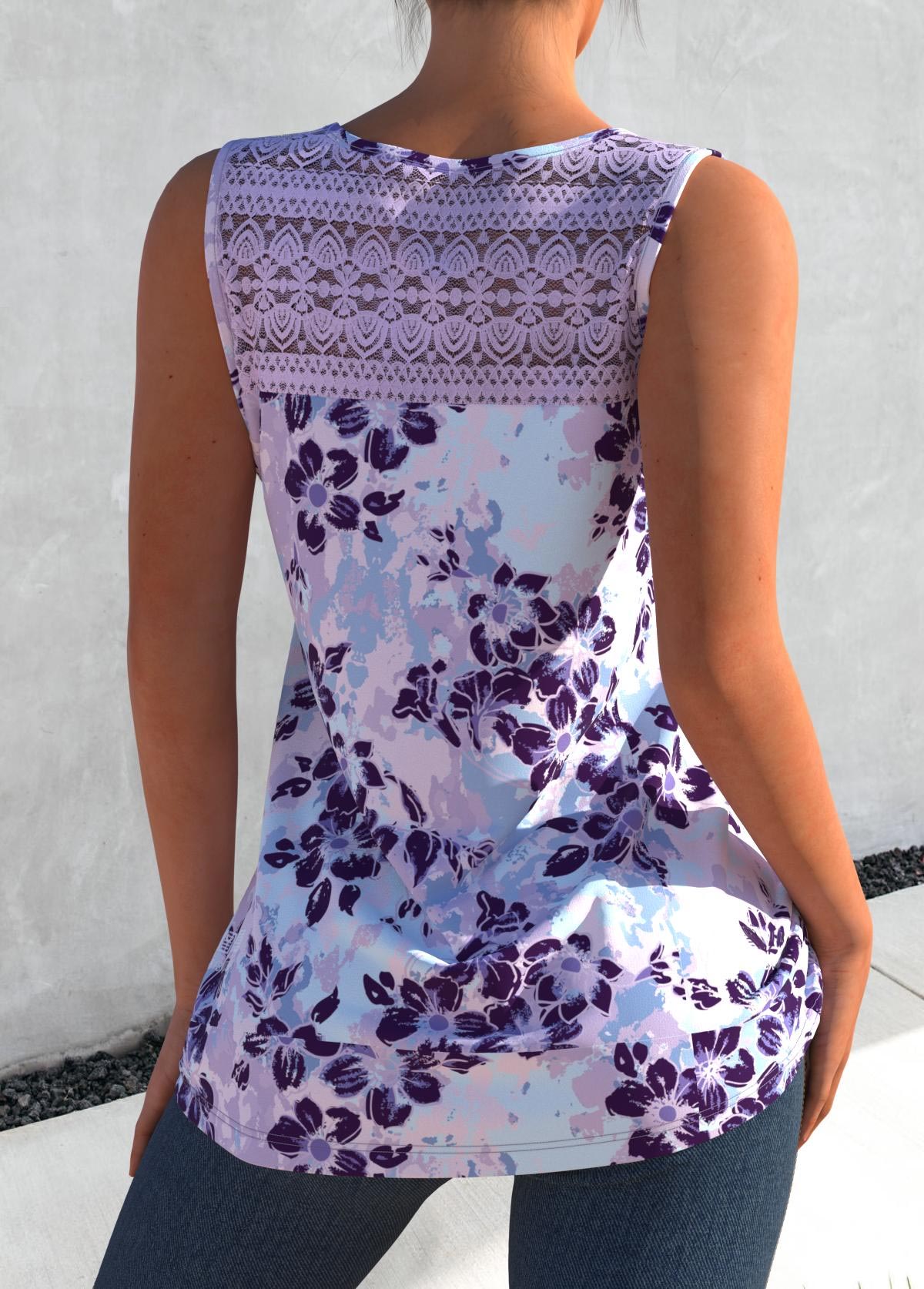 Plus Size Cross Strap Floral P - Suspender Tank Top avaliação e preço