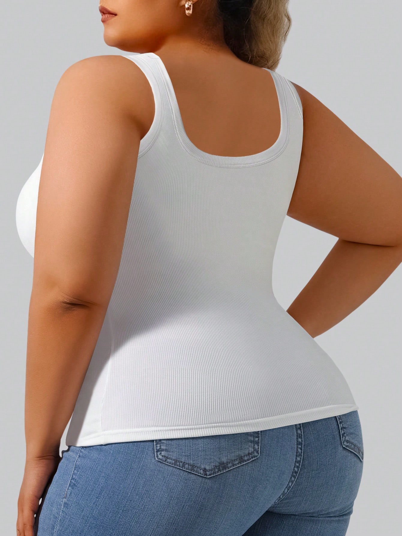Plus Size Women's Solid Ribbed - Tank Top Ribbed avaliação e preço