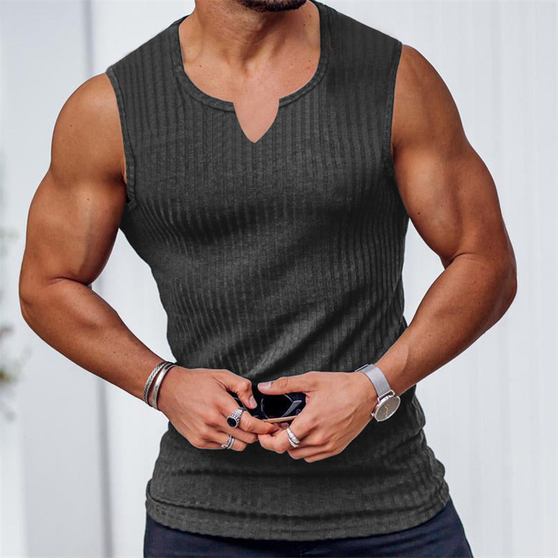 2024 Summer new men V-neck Ves - Undershirt Crew Neck avaliação e preço