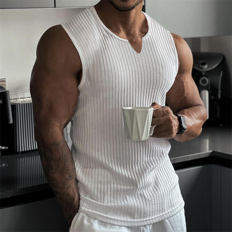2024 Summer new men V-neck Ves - Undershirt Crew Neck avaliação e preço
