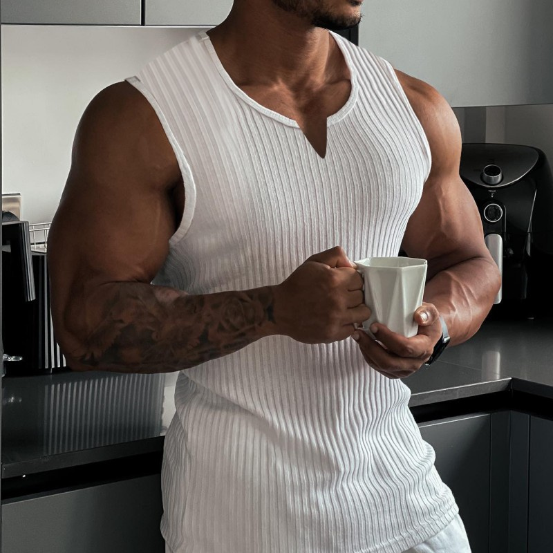 2024 Summer new men V-neck Ves - Undershirt Crew Neck avaliação e preço