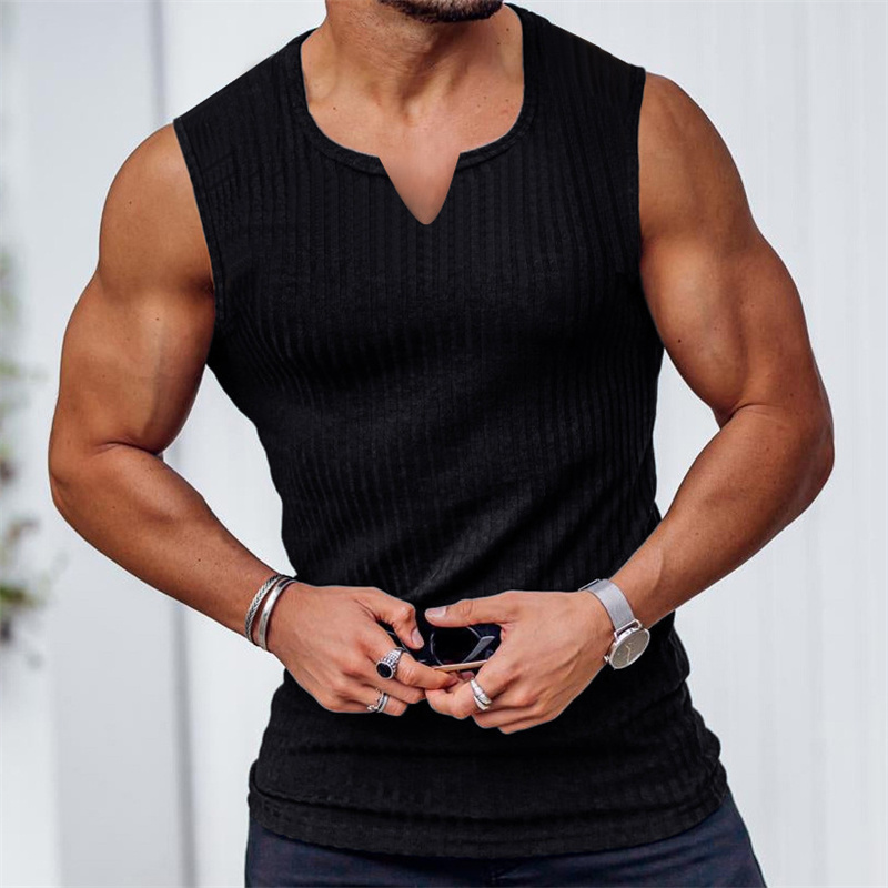 2024 Summer new men V-neck Ves - Undershirt Crew Neck avaliação e preço
