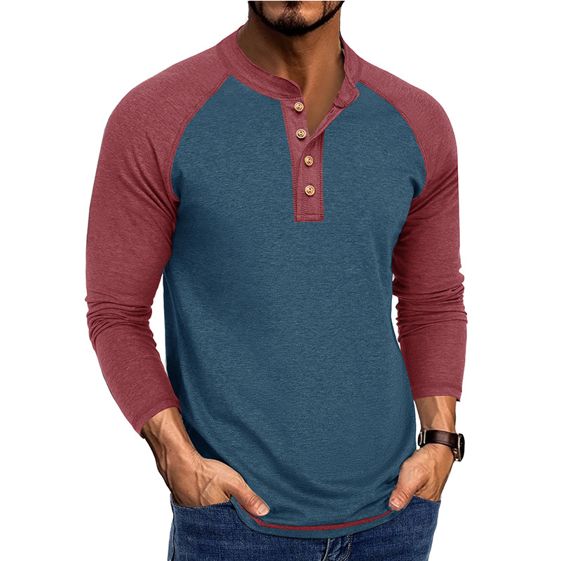 Men's New Long Sleeve Henley S - Base Layer Top avaliação e preço