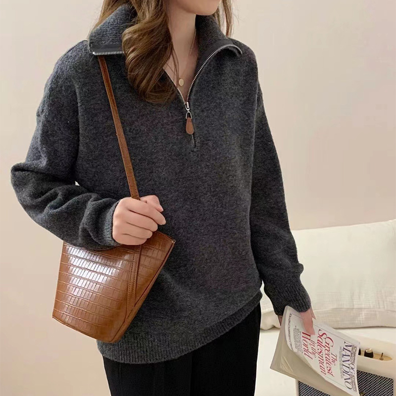 Korean Half Zip-Up Sweater Wom - Thermal Long John avaliação e preço