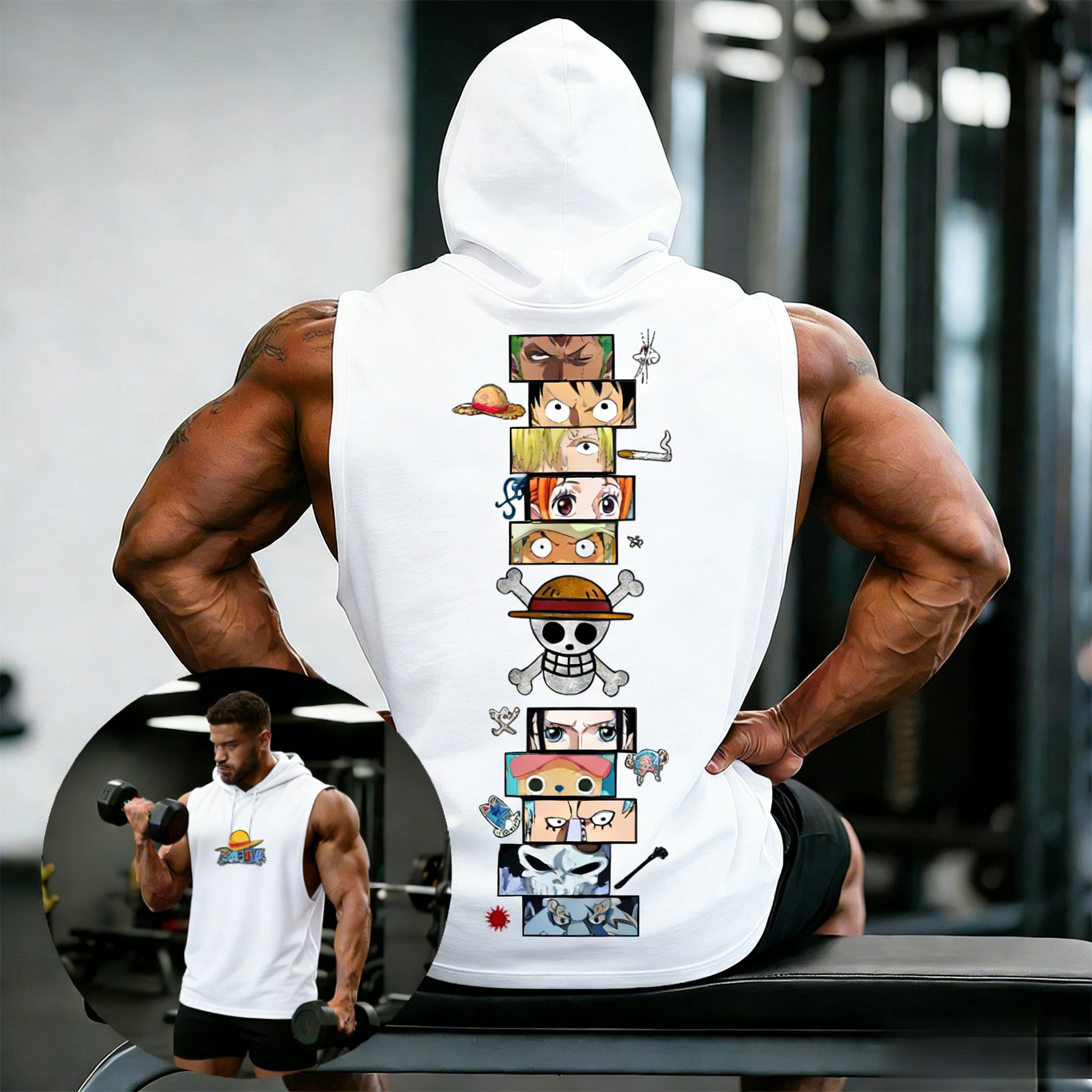One Piece Anime Hoodie Sleevel - Sleeveless Undershirt avaliação e preço