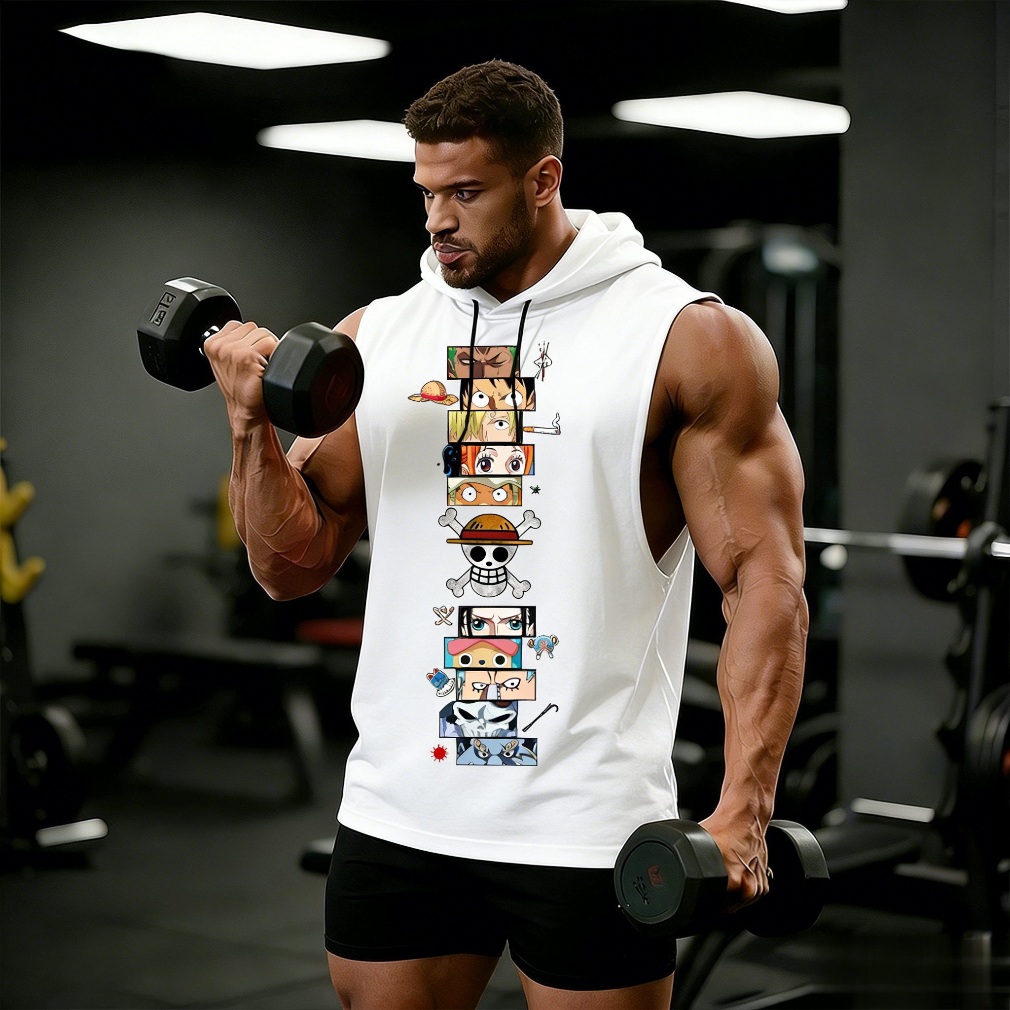 One Piece Anime Hoodie Sleevel - Sleeveless Undershirt avaliação e preço